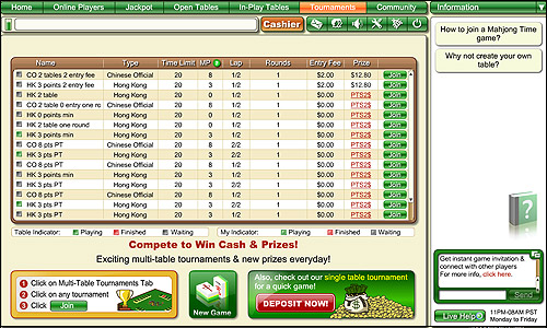 Mahjong Online Tournament