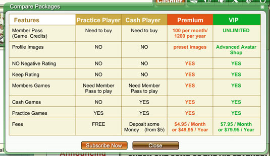 The  pop-up window shows details of the packages Mahjong Time  offers