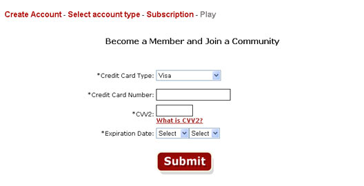  If you have chosen to pay by credit card on the next page you have to provide the credit card info.